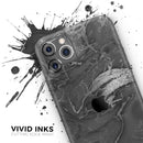 Black & Silver Marble Swirl V7 2  - Protective Skin Wrap & Decal – Compatible with iPhone SE to iPhone 17 Pro Max (All Models)