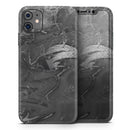 Black & Silver Marble Swirl V7 2  - Protective Skin Wrap & Decal – Compatible with iPhone SE to iPhone 17 Pro Max (All Models)