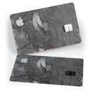 Black & Silver Marble Swirl V7 - Premium Protective Decal Skin-Kit for the Apple Credit Card