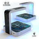 Black & Silver Marble Swirl V7 UV Germicidal Sanitizing Sterilizing Wireless Smart Phone Screen Cleaner + Charging Station