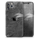 Black & Silver Marble Swirl V7  - Protective Skin Wrap & Decal – Compatible with iPhone SE to iPhone 17 Pro Max (All Models)