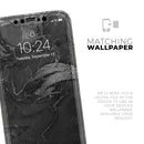 Black & Silver Marble Swirl V7  - Protective Skin Wrap & Decal – Compatible with iPhone SE to iPhone 17 Pro Max (All Models)