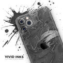 Black & Silver Marble Swirl V7  - Protective Skin Wrap & Decal – Compatible with iPhone SE to iPhone 17 Pro Max (All Models)