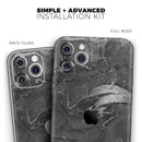 Black & Silver Marble Swirl V7  - Protective Skin Wrap & Decal – Compatible with iPhone SE to iPhone 17 Pro Max (All Models)