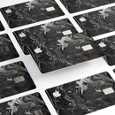 Black & Silver Marble Swirl V8 - Premium Protective Decal Skin-Kit for the Apple Credit Card
