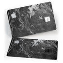 Black & Silver Marble Swirl V8 - Premium Protective Decal Skin-Kit for the Apple Credit Card