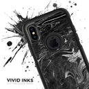 Black & Silver Marble Swirl V8 - Skin Kit for the iPhone OtterBox Cases
