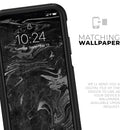 Black & Silver Marble Swirl V8 - Skin Kit for the iPhone OtterBox Cases
