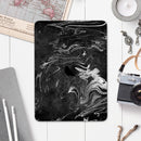 Black & Silver Marble Swirl V8 - Full Body Skin Decal for the Apple iPad Pro 12.9", 11", 10.5", 9.7", Air or Mini (All Models Available)