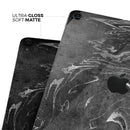 Black & Silver Marble Swirl V8 - Full Body Skin Decal for the Apple iPad Pro 12.9", 11", 10.5", 9.7", Air or Mini (All Models Available)