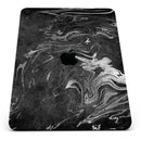 Black & Silver Marble Swirl V8 - Full Body Skin Decal for the Apple iPad Pro 12.9", 11", 10.5", 9.7", Air or Mini (All Models Available)