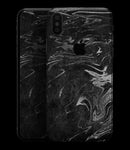 Black & Silver Marble Swirl V8 - iPhone XS MAX, XS/X, 8/8+, 7/7+, 5/5S/SE Skin-Kit (All iPhones Available)