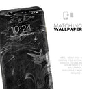 Black & Silver Marble Swirl V8  - Protective Skin Wrap & Decal – Compatible with iPhone SE to iPhone 17 Pro Max (All Models)