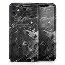 Black & Silver Marble Swirl V8  - Protective Skin Wrap & Decal – Compatible with iPhone SE to iPhone 17 Pro Max (All Models)