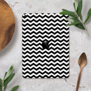 Black & White Chevron Pattern V2 - Full Body Skin Decal for the Apple iPad Pro 12.9", 11", 10.5", 9.7", Air or Mini (All Models Available)