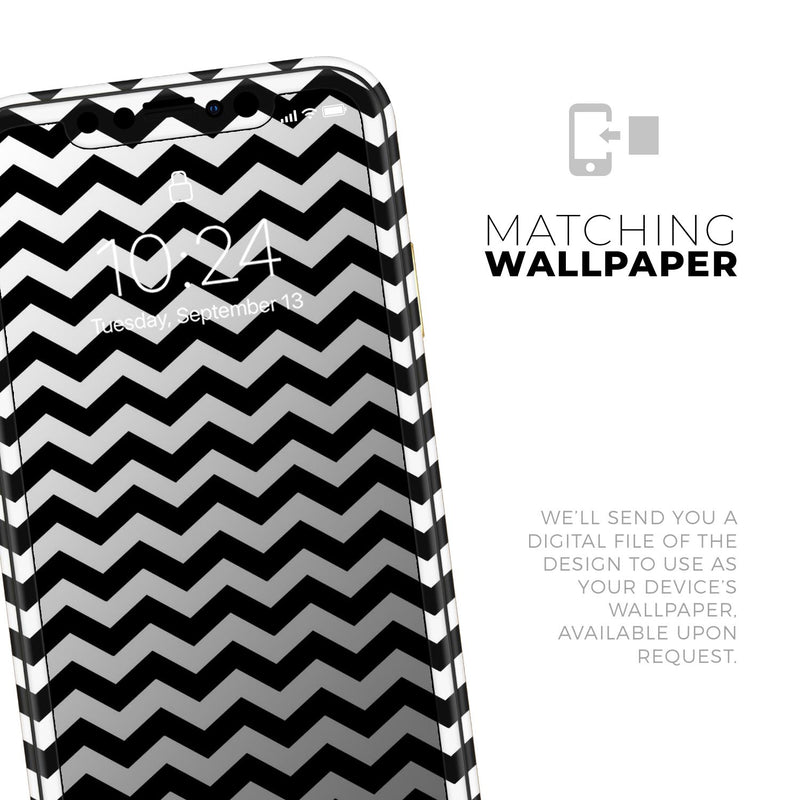 Black & White Chevron Pattern V2  - Protective Skin Wrap & Decal – Compatible with iPhone SE to iPhone 17 Pro Max (All Models)