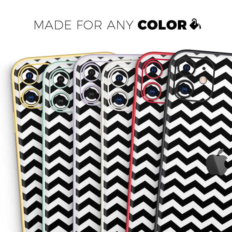 Black & White Chevron Pattern V2  - Protective Skin Wrap & Decal – Compatible with iPhone SE to iPhone 17 Pro Max (All Models)