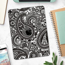 Black & White Paisley Pattern V1 - Full Body Skin Decal for the Apple iPad Pro 12.9", 11", 10.5", 9.7", Air or Mini (All Models Available)