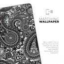 Black & White Paisley Pattern V1 - Full Body Skin Decal for the Apple iPad Pro 12.9", 11", 10.5", 9.7", Air or Mini (All Models Available)