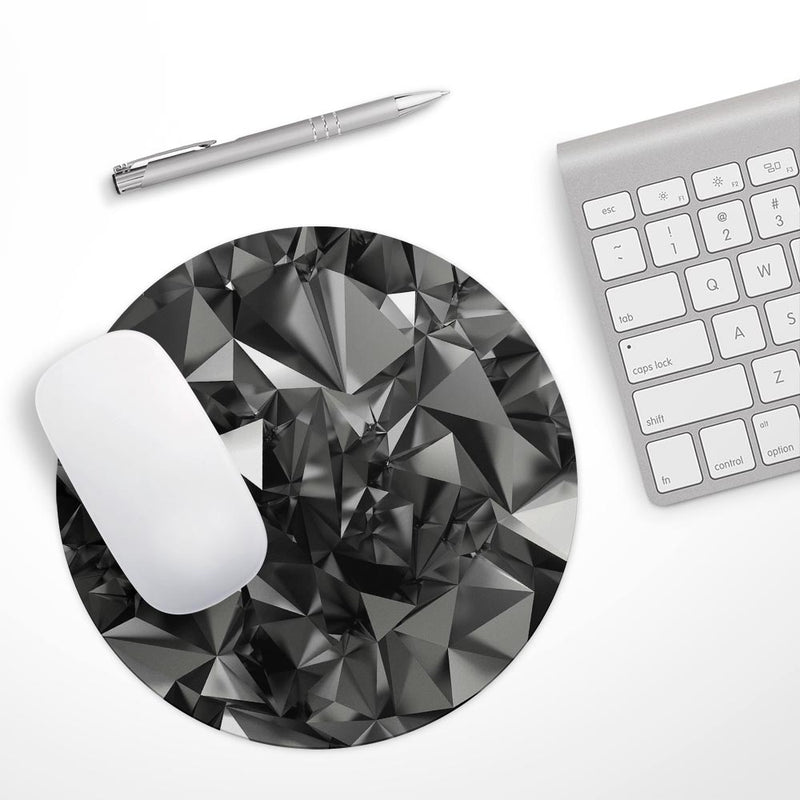 Black 3D Diamond Surface// WaterProof Rubber Foam Backed Anti-Slip Mouse Pad for Home Work Office or Gaming Computer Desk