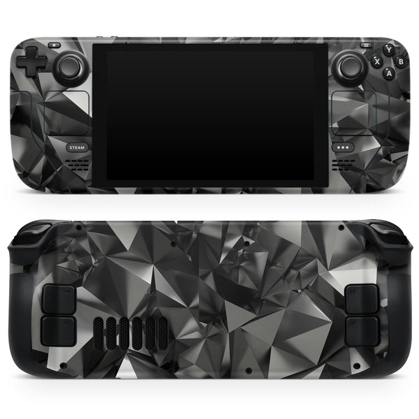 Black 3D Diamond Surface // Full Body Skin Decal Wrap Kit for the Steam Deck handheld gaming computer