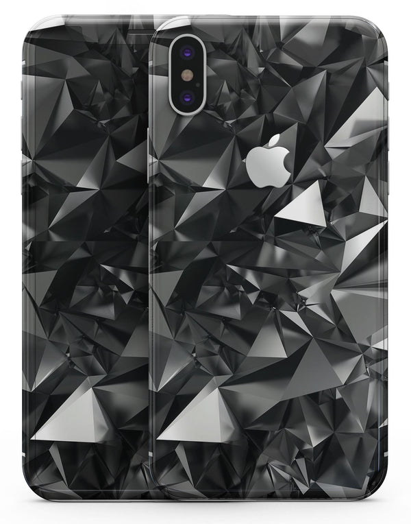 Black 3D Diamond Surface - iPhone X Skin-Kit
