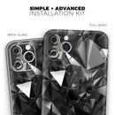 Black 3D Diamond Surface  - Protective Skin Wrap & Decal – Compatible with iPhone SE to iPhone 17 Pro Max (All Models)