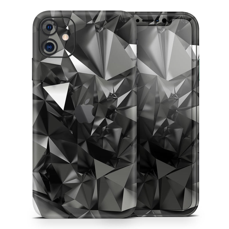Black 3D Diamond Surface  - Protective Skin Wrap & Decal – Compatible with iPhone SE to iPhone 17 Pro Max (All Models)