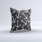 Black Anchor Collage Ink-Fuzed Decorative Throw Pillow