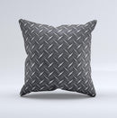 Black Diamond-Plate Ink-Fuzed Decorative Throw Pillow