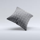 Black Diamond-Plate Ink-Fuzed Decorative Throw Pillow