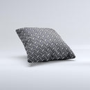 Black Diamond-Plate Ink-Fuzed Decorative Throw Pillow