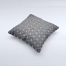 Black Diamond-Plate Ink-Fuzed Decorative Throw Pillow