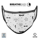 Black Doodles with Lightining - Made in USA Mouth Cover Unisex Anti-Dust Cotton Blend Reusable & Washable Face Mask with Adjustable Sizing for Adult or Child