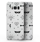 Black Doodles with Lightining - Samsung Galaxy S8 Full-Body Skin Kit