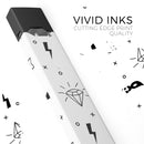 Black Doodles with Lightining - Premium Decal Protective Skin-Wrap Sticker compatible with the Juul Labs vaping device