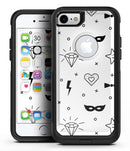 Black Doodles with Lightining - iPhone 7 or 7 Plus Commuter Case Skin Kit