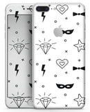 Black Doodles with Lightining - Skin-kit for the iPhone 8 or 8 Plus