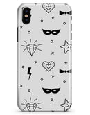 Black Doodles with Lightining - iPhone X Clipit Case