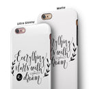 Black Everything Starts with a Dream iPhone 6/6s or 6/6s Plus 2-Piece Hybrid INK-Fuzed Case