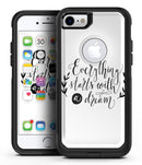 Black Everything Starts with a Dream - iPhone 7 or 8 OtterBox Case & Skin Kits