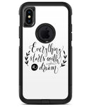 Black Everything Starts with a Dream - iPhone X OtterBox Case & Skin Kits