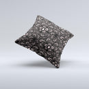 Black Floral Lace Ink-Fuzed Decorative Throw Pillow