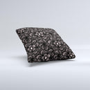 Black Floral Lace Ink-Fuzed Decorative Throw Pillow