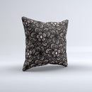 Black Floral Lace Ink-Fuzed Decorative Throw Pillow