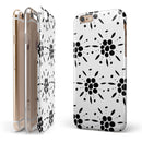 Black Floral Pedals with Clear Cacking iPhone 6/6s or 6/6s Plus 2-Piece Hybrid INK-Fuzed Case