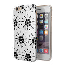 Black Floral Pedals with Clear Cacking iPhone 6/6s or 6/6s Plus 2-Piece Hybrid INK-Fuzed Case
