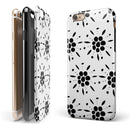 Black Floral Pedals with Clear Cacking iPhone 6/6s or 6/6s Plus 2-Piece Hybrid INK-Fuzed Case