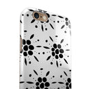 Black Floral Pedals with Clear Cacking iPhone 6/6s or 6/6s Plus 2-Piece Hybrid INK-Fuzed Case