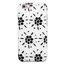 Black Floral Pedals with Clear Cacking iPhone 6/6s or 6/6s Plus 2-Piece Hybrid INK-Fuzed Case
